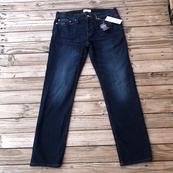 New Five Four Dark Blue Jeans Size 31 Button Fly NWT Overby Straight Button Fly - Picture 2 of 8